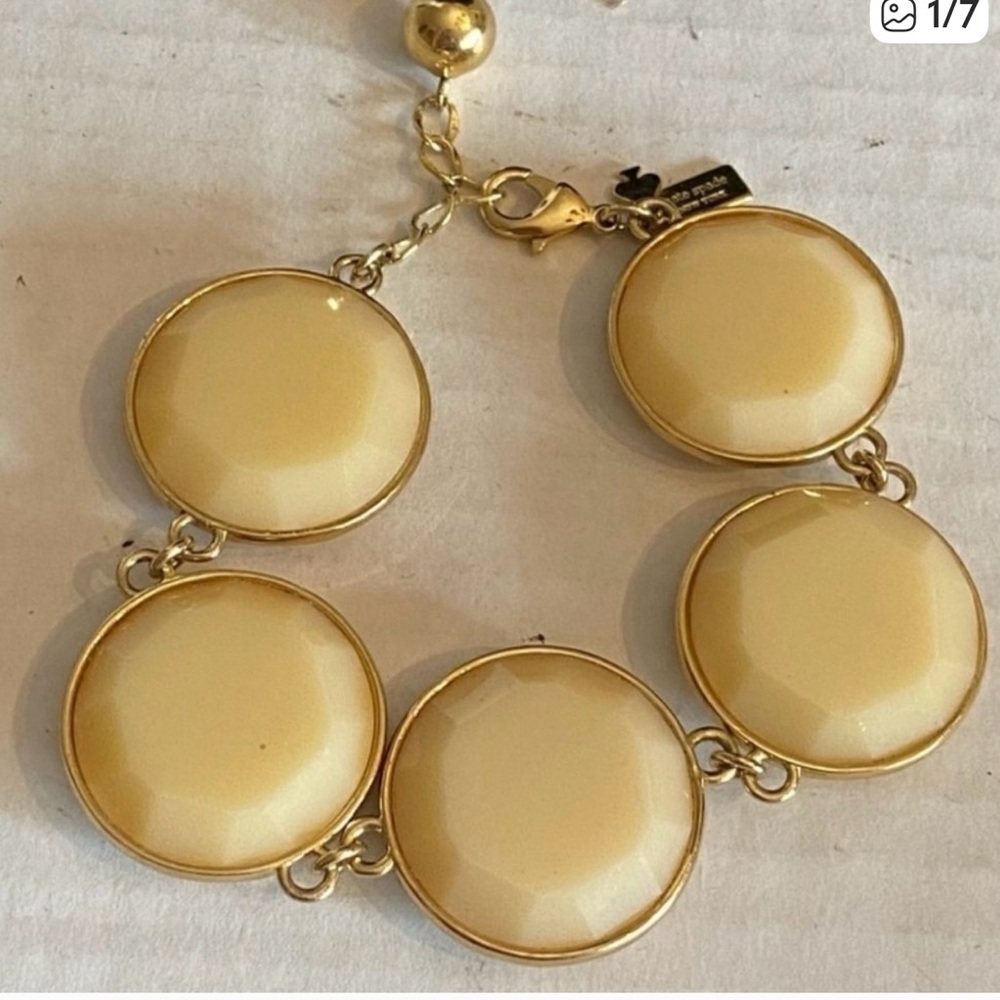 Kate Spade New York bracelet, creamy yellow and goldtone